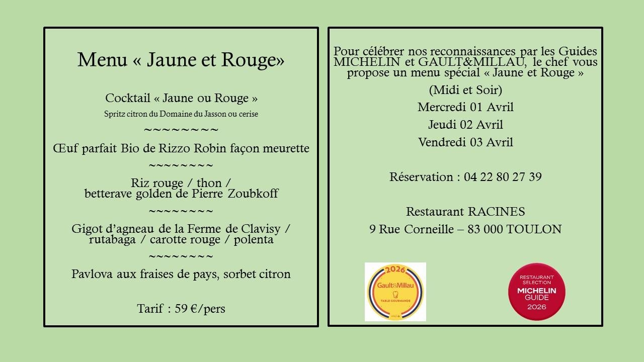 Événements - Racines - Restaurant Toulon - top restaurant TOULON